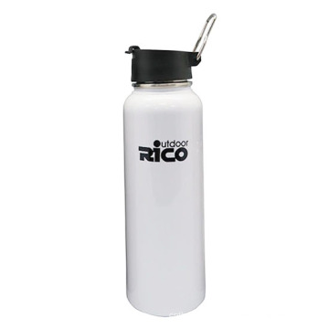 Garrafa de vácuo do aço inoxidável de atividade ao ar livre Flip Cap branco brilhante, preto fosco, tira 1200ml, 500ml